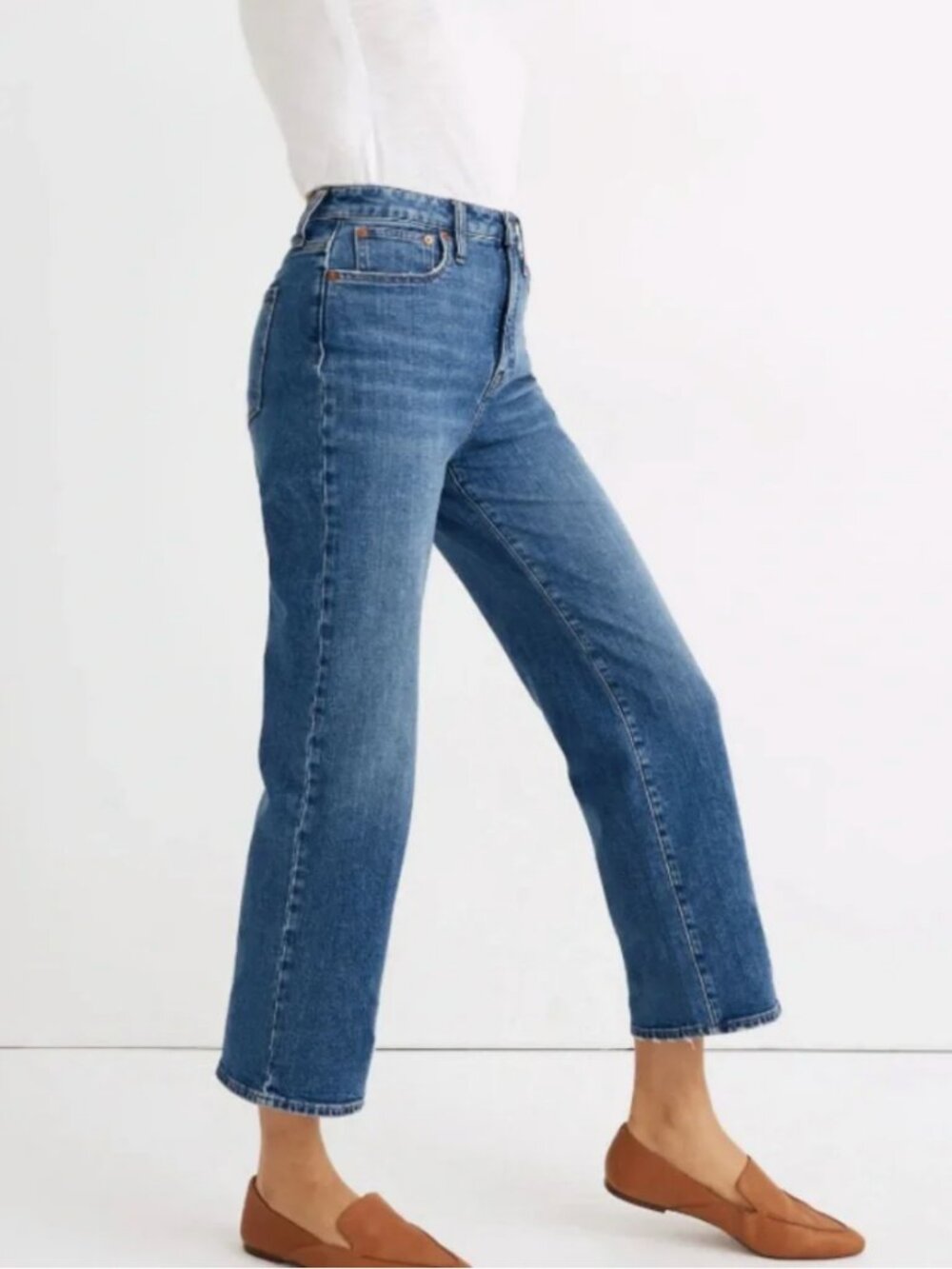 Madewell Medium Blue Wide-Leg Jeans - Picture 2 of 5